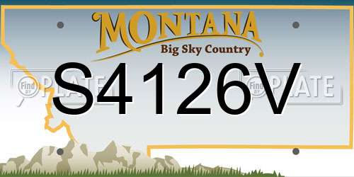 S4126V Montana License Plate