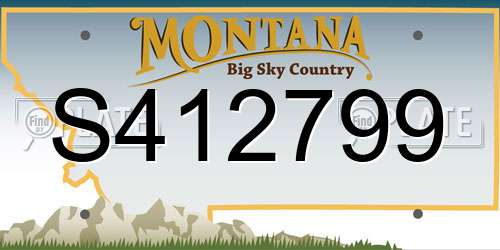 S412799 Montana License Plate