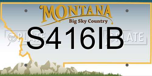 S416IB Montana License Plate