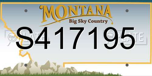 S417195 Montana License Plate