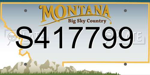 S417799 Montana License Plate