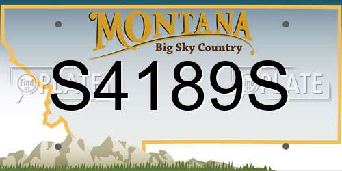 S4189S Montana License Plate