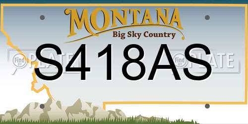 S418AS Montana License Plate