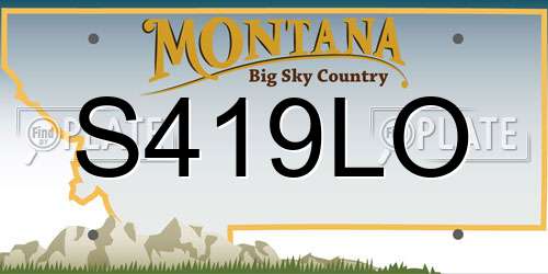 S419LO Montana License Plate