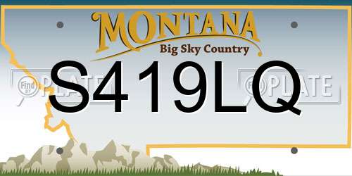 S419LQ Montana License Plate