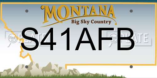 S41AFB Montana License Plate