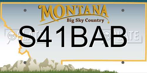 S41BAB Montana License Plate