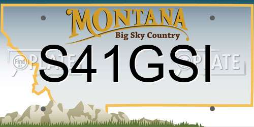 S41GSI Montana License Plate
