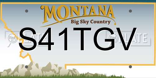 S41TGV Montana License Plate