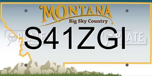 S41ZGI Montana License Plate