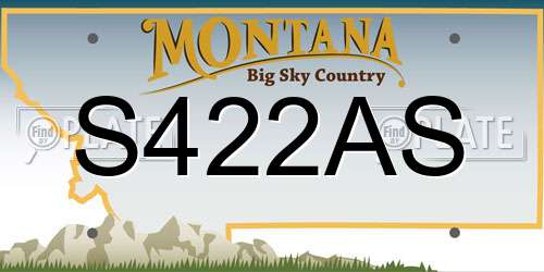S422AS Montana License Plate