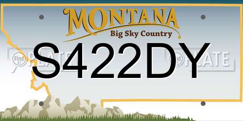 S422DY Montana License Plate