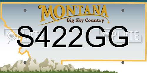 S422GG Montana License Plate
