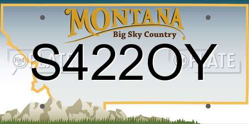 S422OY Montana License Plate