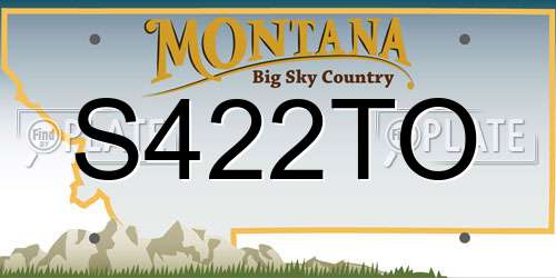 S422TO Montana License Plate