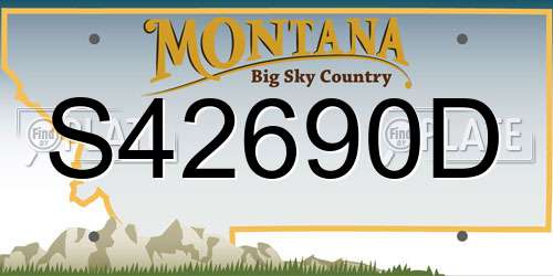 S42690D Montana License Plate