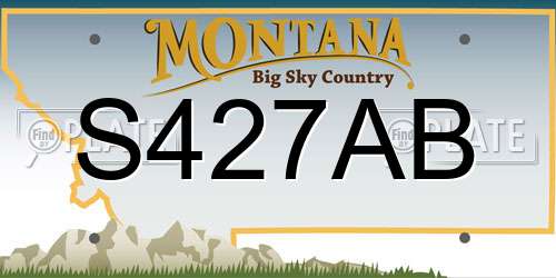 S427AB Montana License Plate
