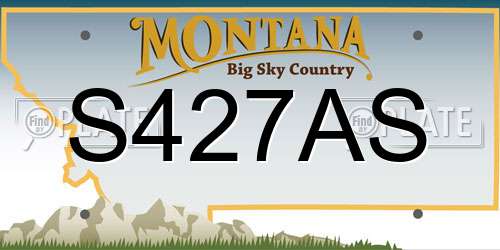 S427AS Montana License Plate