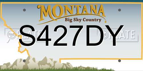 S427DY Montana License Plate