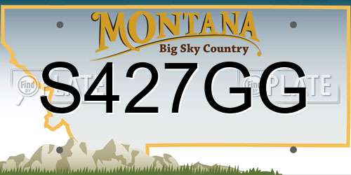 S427GG Montana License Plate