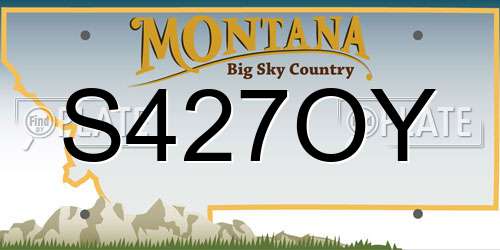 S427OY Montana License Plate