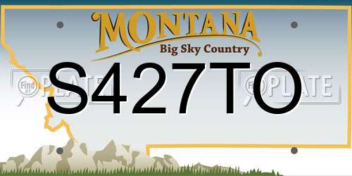 S427TO Montana License Plate