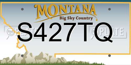 S427TQ Montana License Plate