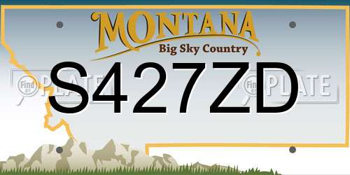 S427ZD Montana License Plate