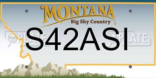 S42ASI Montana License Plate
