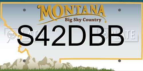 S42DBB Montana License Plate