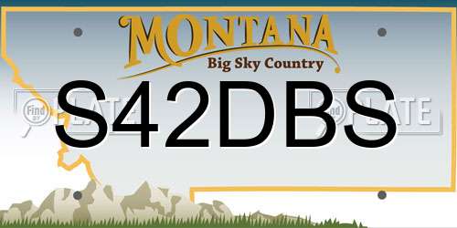 S42DBS Montana License Plate