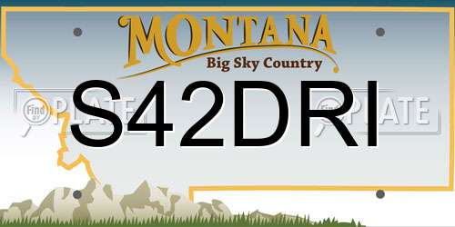 S42DRI Montana License Plate