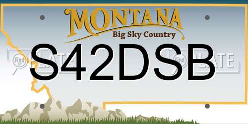 S42DSB Montana License Plate