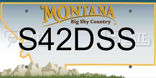 S42DSS Montana License Plate