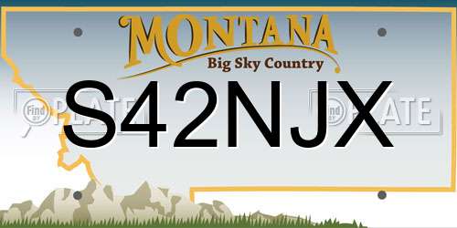 S42NJX Montana License Plate