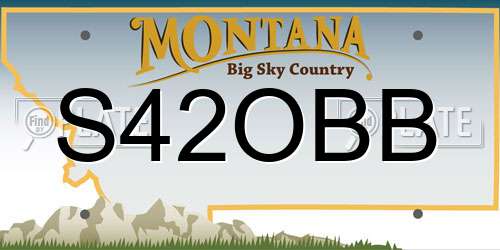S42OBB Montana License Plate