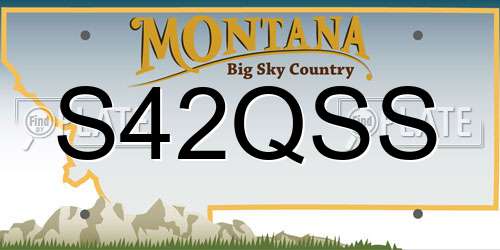 S42QSS Montana License Plate