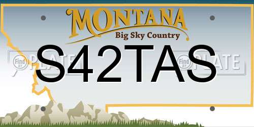 S42TAS Montana License Plate