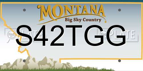 S42TGG Montana License Plate