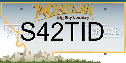 S42TID Montana License Plate