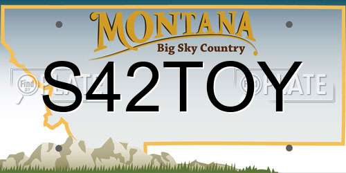 S42TOY Montana License Plate