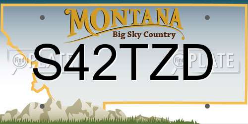 S42TZD Montana License Plate