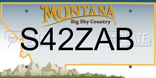 S42ZAB Montana License Plate