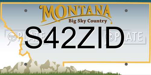 S42ZID Montana License Plate