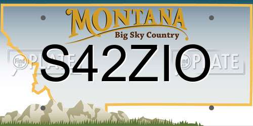 S42ZIO Montana License Plate