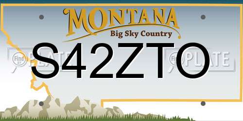 S42ZTO Montana License Plate