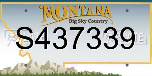 S437339 Montana License Plate