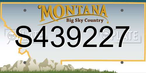 S439227 Montana License Plate