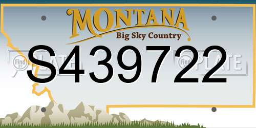 S439722 Montana License Plate