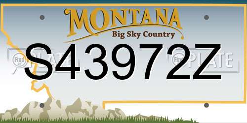 S43972Z Montana License Plate